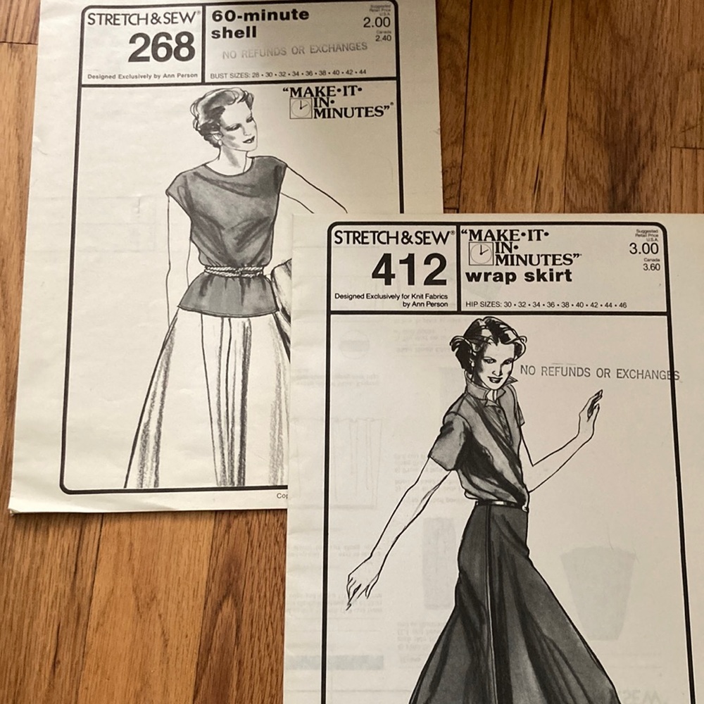 Lot of 2 Vintage Sewing Patterns